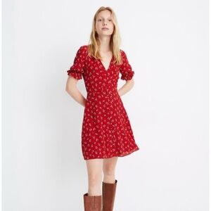 Madewell Red Floral Dress